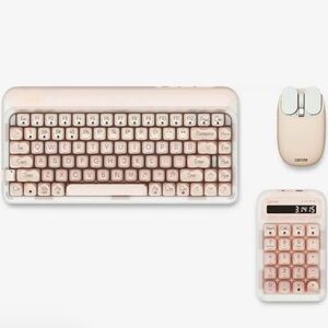 Pink Wireless Keyboard and Mouse Set